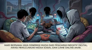 Orang tua mengawasi anak saat bermain game online