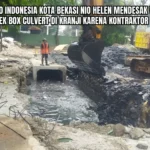 Ketua DPD IWO Indonesia Kota Bekasi Nio Helen saat meninjau proyek infrastruktur