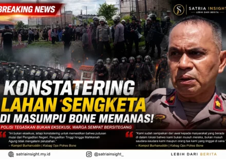 parat mengamankan konstatering lahan sengketa di Kelurahan Masumpu Kabupaten Bone.