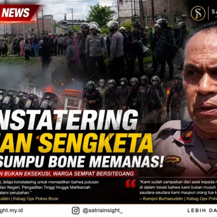 parat mengamankan konstatering lahan sengketa di Kelurahan Masumpu Kabupaten Bone.