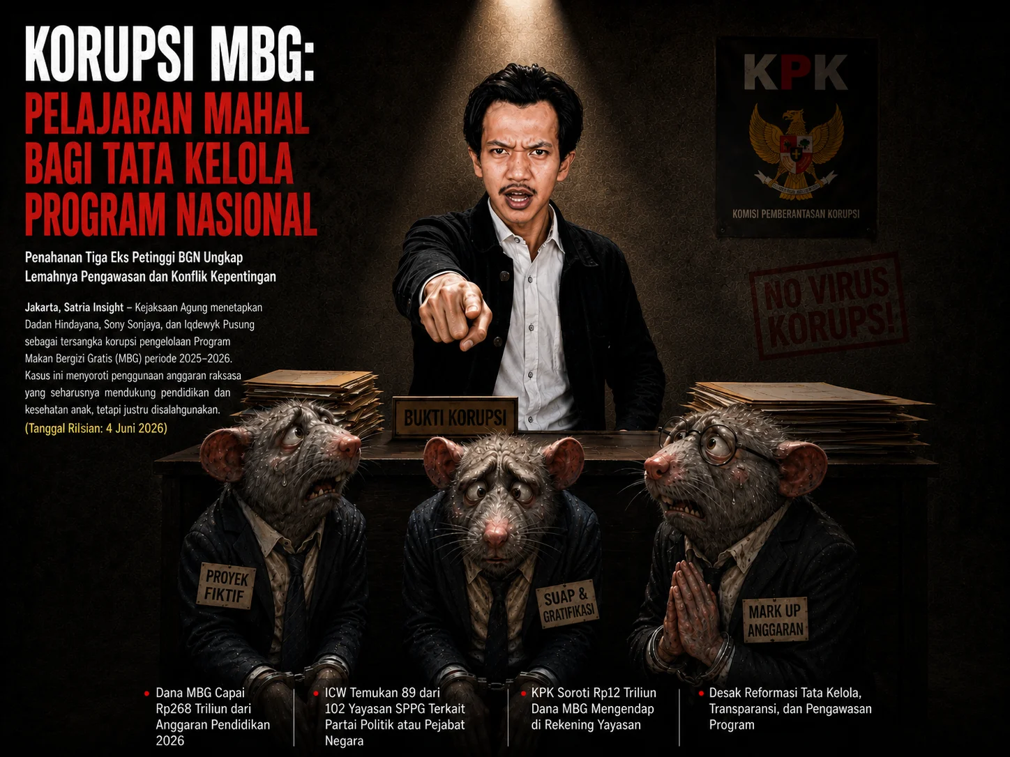 Kasus korupsi Program Makan Bergizi Gratis memicu evaluasi tata kelola Badan Gizi Nasional.