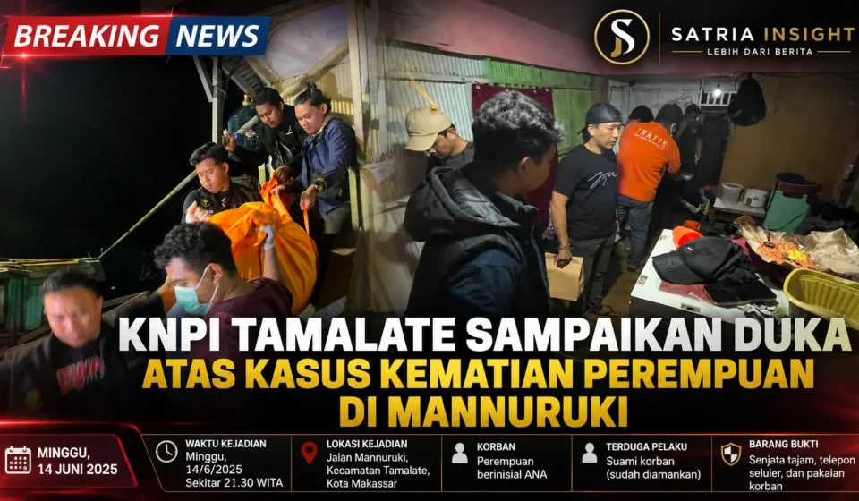 Kasus kematian perempuan di Mannuruki Makassar saat polisi melakukan olah TKP dan KNPI Tamalate menyampaikan belasungkawa.