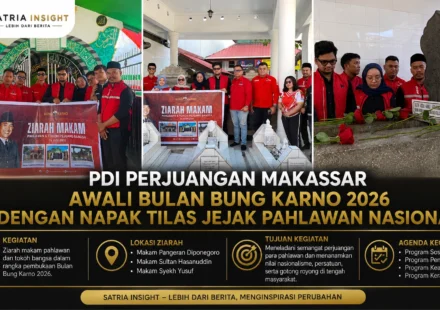 PDI Perjuangan Makassar mengawali Bulan Bung Karno 2026 dengan ziarah ke makam Pangeran Diponegoro, Sultan Hasanuddin, dan Syekh Yusuf sebagai bentuk penghormatan kepada pahlawan dan tokoh bangsa.