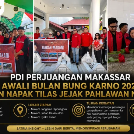 PDI Perjuangan Makassar mengawali Bulan Bung Karno 2026 dengan ziarah ke makam Pangeran Diponegoro, Sultan Hasanuddin, dan Syekh Yusuf sebagai bentuk penghormatan kepada pahlawan dan tokoh bangsa.