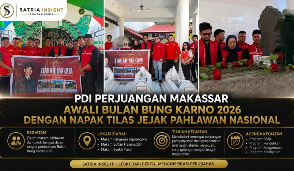 PDI Perjuangan Makassar mengawali Bulan Bung Karno 2026 dengan ziarah ke makam Pangeran Diponegoro, Sultan Hasanuddin, dan Syekh Yusuf sebagai bentuk penghormatan kepada pahlawan dan tokoh bangsa.