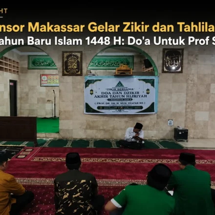 Kader GP Ansor Makassar mengikuti zikir bersama dan tahlilan dalam rangka Tahun Baru Islam 1448 Hijriah di Masjid H.M. Asyik.