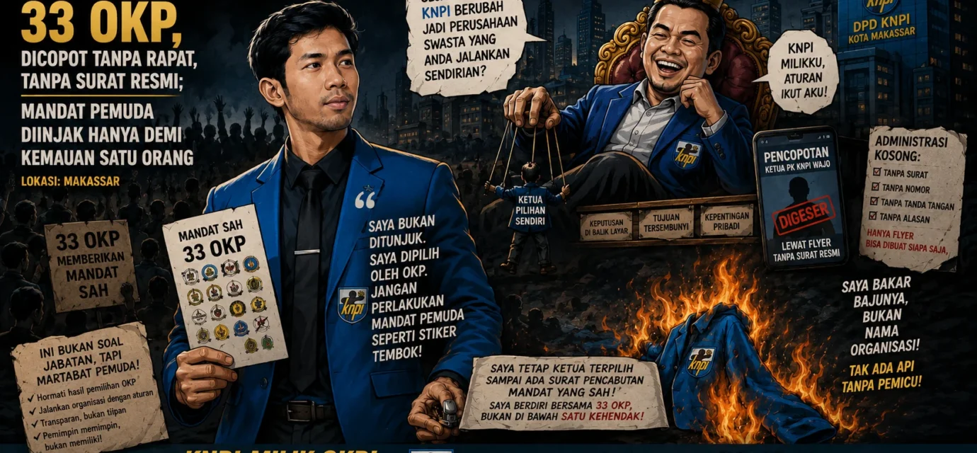 Muhammad Aldy Hidayat menyampaikan tanggapan terkait penunjukan Penjabat Ketua PK KNPI Kecamatan Wajo.
