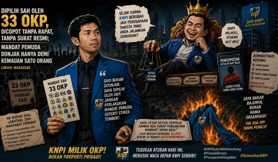 Muhammad Aldy Hidayat menyampaikan tanggapan terkait penunjukan Penjabat Ketua PK KNPI Kecamatan Wajo.