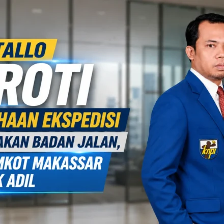 Aktivitas bongkar muat perusahaan ekspedisi di badan jalan menjadi sorotan KNPI Kecamatan Tallo.