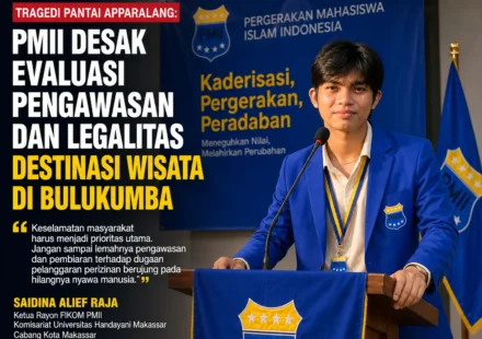 Tragedi Pantai Apparalang Bulukumba menjadi sorotan PMII FIKOM Universitas Handayani Makassar.