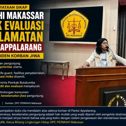 Ketua Bidang Lingkungan Hidup DPC PERMAHI Makassar, Muh. Taufik.