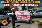 Massa BMKI menggelar aksi unjuk rasa terkait dugaan pungli di Samsat Bulukumba.