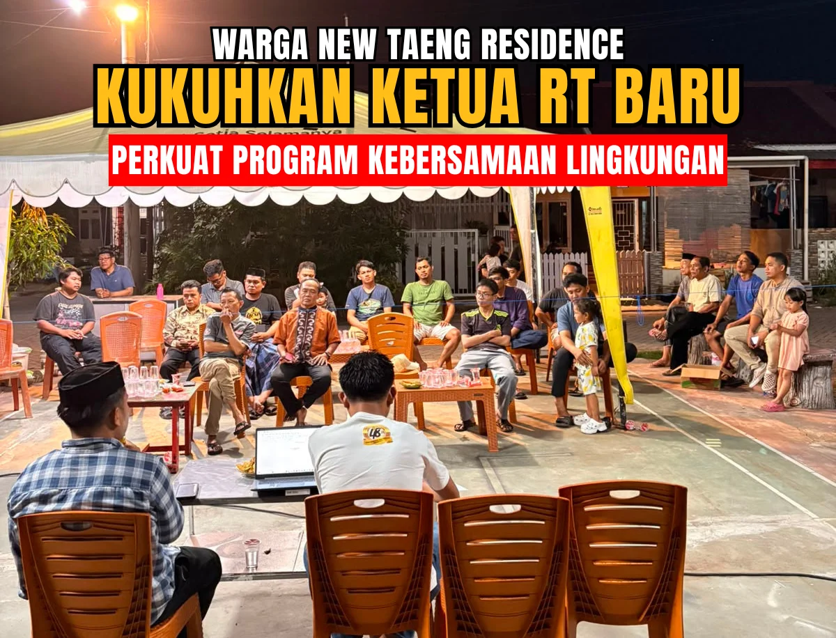 Warga New Taeng Residence menggelar musyawarah dan mengukuhkan Ketua RT baru, Gowa.