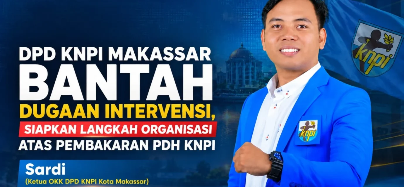 DPD KNPI Makassar memberikan penjelasan mengenai penundaan pelantikan dan pembakaran atribut KNPI.