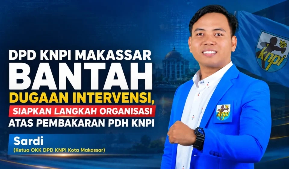 DPD KNPI Makassar memberikan penjelasan mengenai penundaan pelantikan dan pembakaran atribut KNPI.