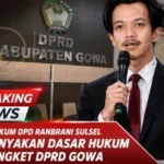 Muhammad Nur Syahid Munsi (Kabid Hukum DPD RANBRANI Sulsel) Pertanyakan Dasar Hukum tekai polemik Hak Angket DPRD Gowa.