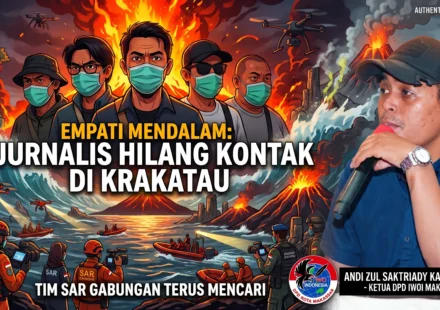 Pencarian 5 jurnalis hilang di Krakatau oleh tim SAR gabungan di Selat Sunda